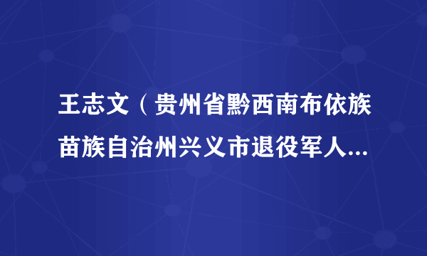 王志文（贵州省黔西南布依族苗族自治州兴义市退役军人事务局原党组书记、局长）