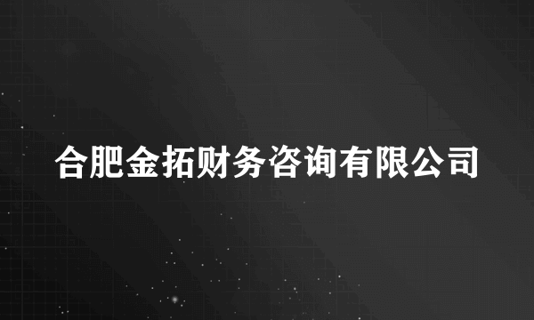 合肥金拓财务咨询有限公司