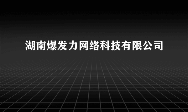 湖南爆发力网络科技有限公司