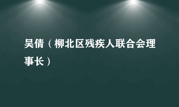 吴倩（柳北区残疾人联合会理事长）