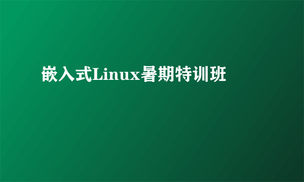 嵌入式Linux暑期特训班