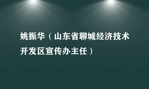 姚振华（山东省聊城经济技术开发区宣传办主任）