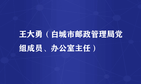 王大勇（白城市邮政管理局党组成员、办公室主任）