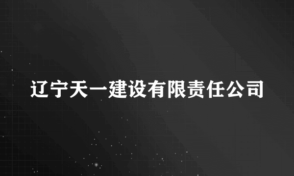 辽宁天一建设有限责任公司