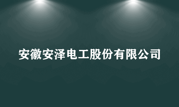 安徽安泽电工股份有限公司