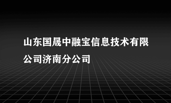 山东国晟中融宝信息技术有限公司济南分公司