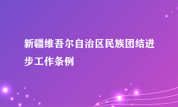 新疆维吾尔自治区民族团结进步工作条例