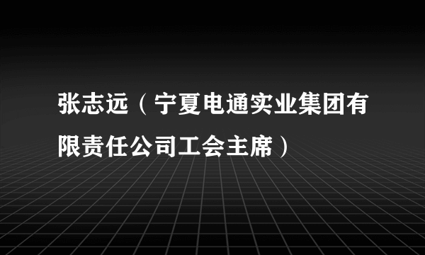 张志远（宁夏电通实业集团有限责任公司工会主席）