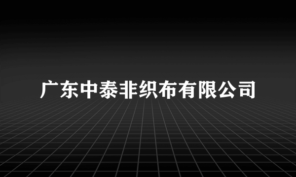 广东中泰非织布有限公司