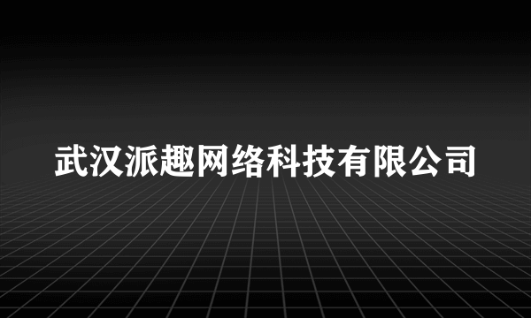 武汉派趣网络科技有限公司