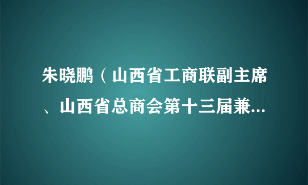 朱晓鹏（山西省工商联副主席、山西省总商会第十三届兼职副会长）