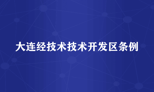 大连经技术技术开发区条例