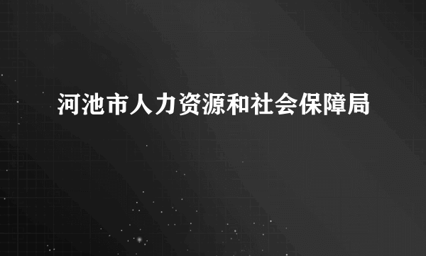 河池市人力资源和社会保障局