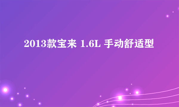 2013款宝来 1.6L 手动舒适型