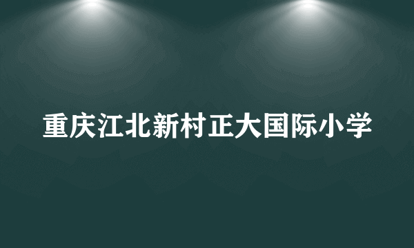 重庆江北新村正大国际小学