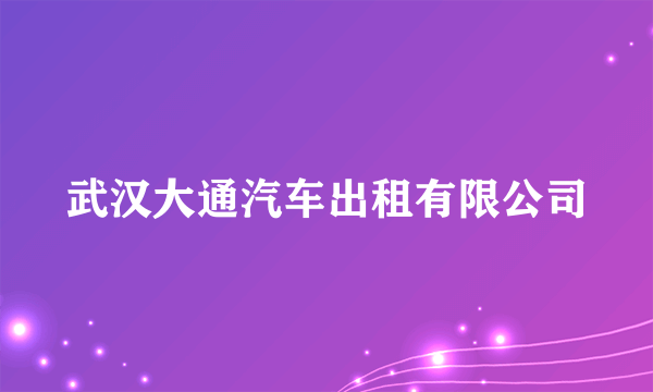 武汉大通汽车出租有限公司