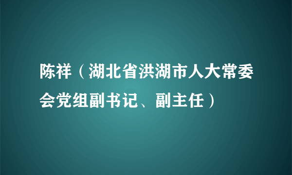 陈祥（湖北省洪湖市人大常委会党组副书记、副主任）