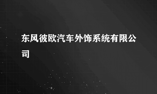 东风彼欧汽车外饰系统有限公司