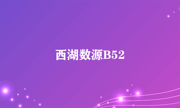 西湖数源B52