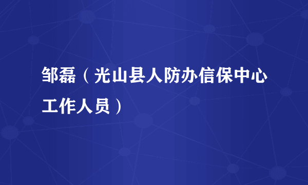 邹磊（光山县人防办信保中心工作人员）