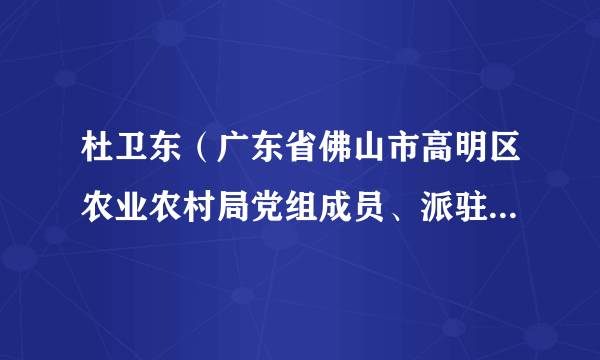 杜卫东（广东省佛山市高明区农业农村局党组成员、派驻纪检监察组组长）