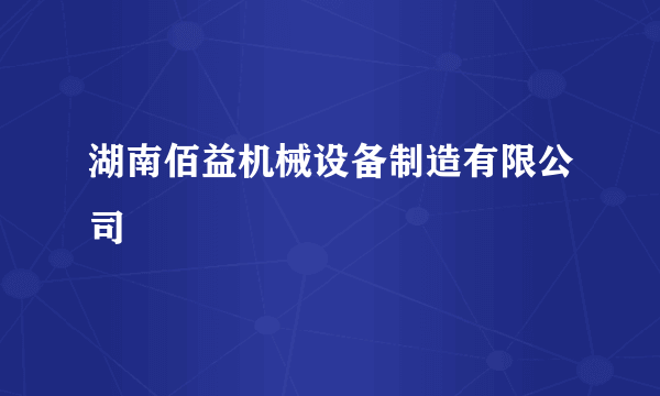 湖南佰益机械设备制造有限公司