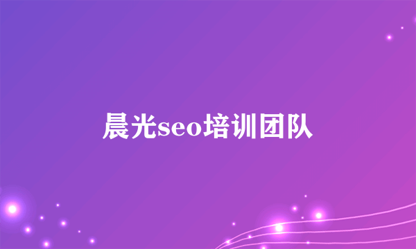 晨光seo培训团队