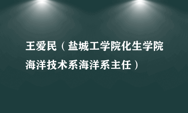 王爱民（盐城工学院化生学院海洋技术系海洋系主任）