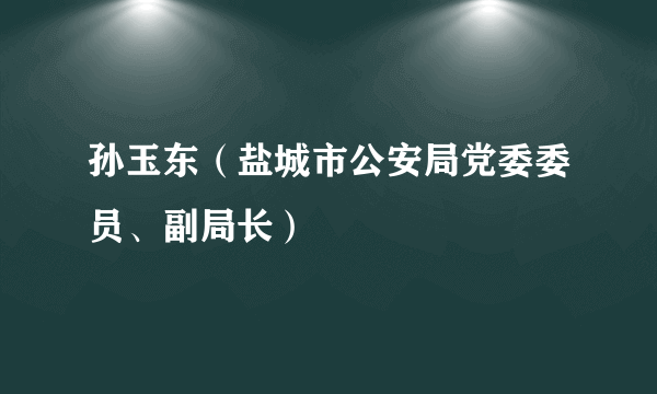 孙玉东（盐城市公安局党委委员、副局长）