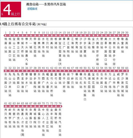 东莞公交L4路