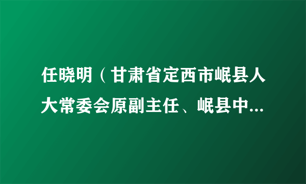 任晓明（甘肃省定西市岷县人大常委会原副主任、岷县中医院原院长）