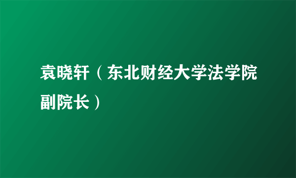 袁晓轩（东北财经大学法学院副院长）