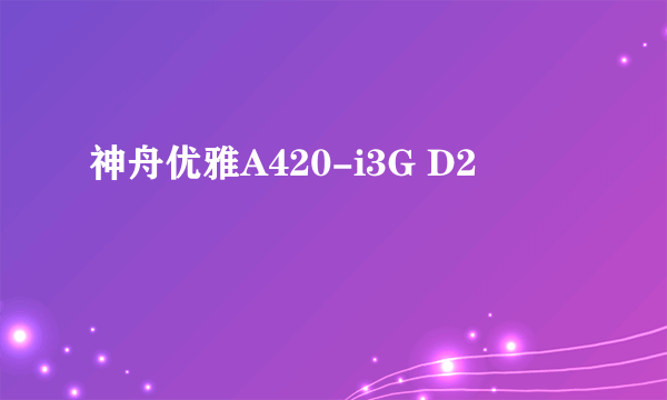 神舟优雅A420-i3G D2