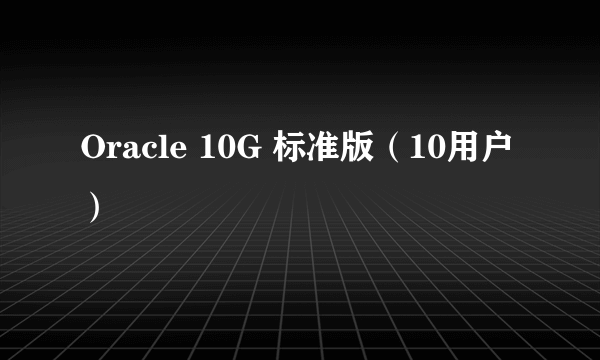 Oracle 10G 标准版（10用户）