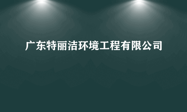 广东特丽洁环境工程有限公司