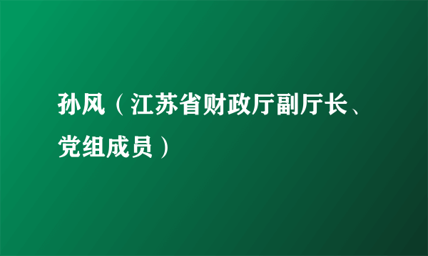 孙风（江苏省财政厅副厅长、党组成员）