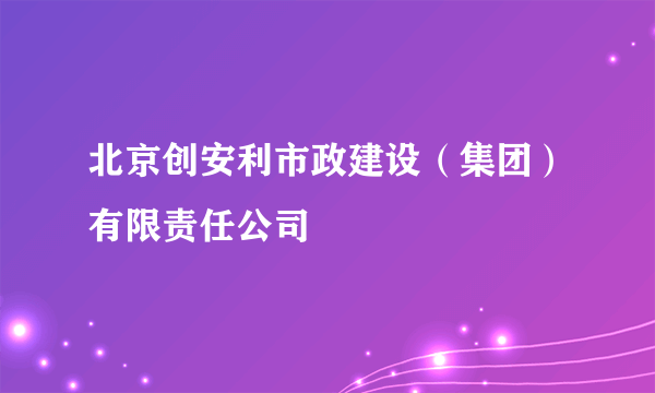 北京创安利市政建设（集团）有限责任公司