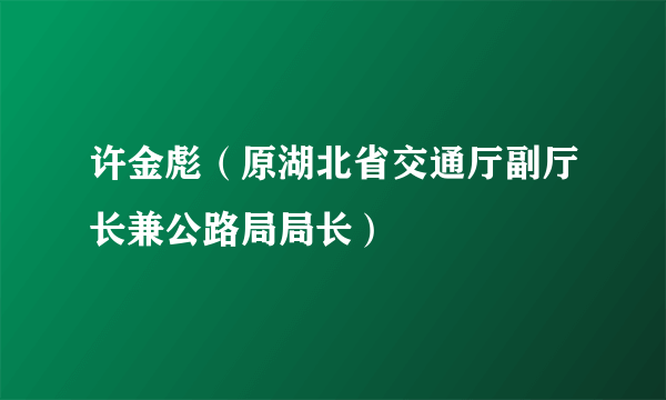 许金彪（原湖北省交通厅副厅长兼公路局局长）