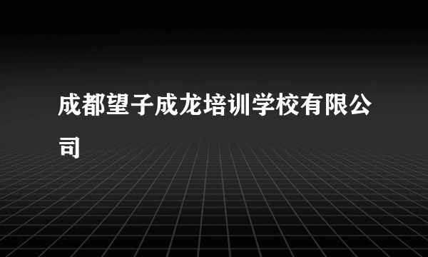 成都望子成龙培训学校有限公司