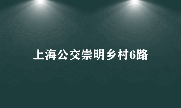 上海公交崇明乡村6路