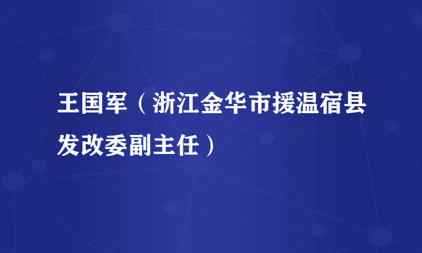 王国军（浙江金华市援温宿县发改委副主任）