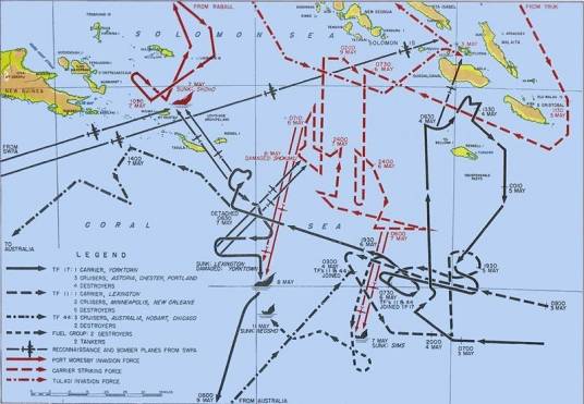 珊瑚海海战（美、日航空母舰编队在珊瑚海进行的海战）