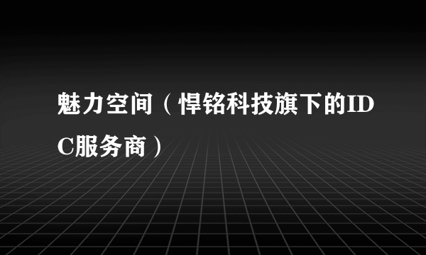 魅力空间（悍铭科技旗下的IDC服务商）