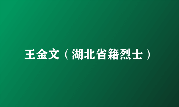 王金文（湖北省籍烈士）