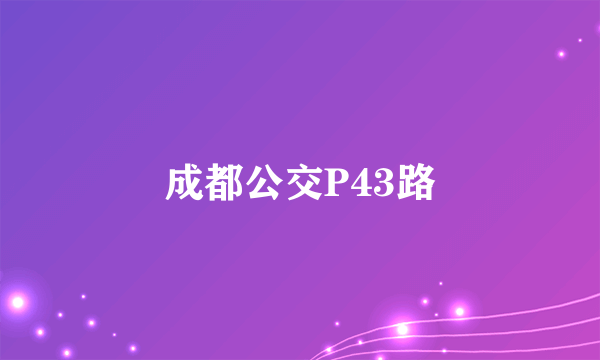 成都公交P43路