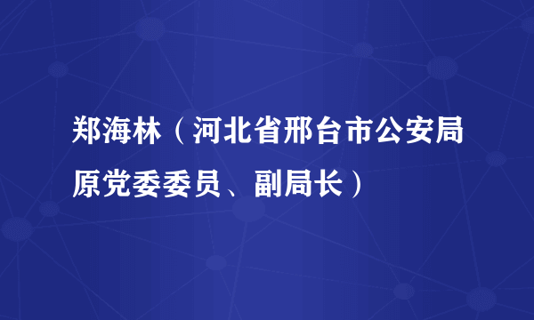 郑海林（河北省邢台市公安局原党委委员、副局长）