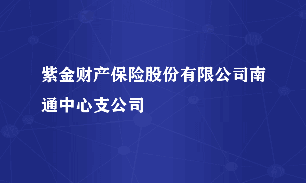 紫金财产保险股份有限公司南通中心支公司