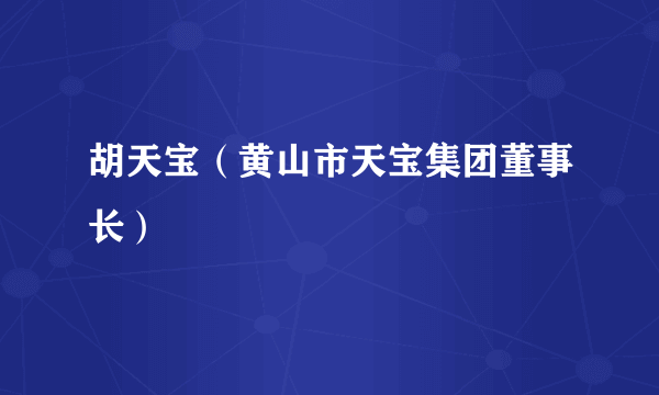 胡天宝（黄山市天宝集团董事长）