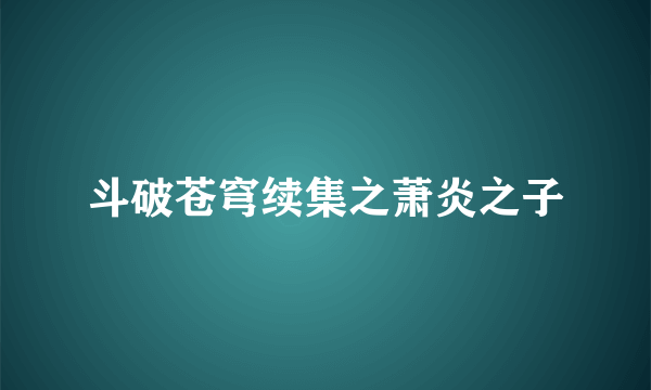 斗破苍穹续集之萧炎之子