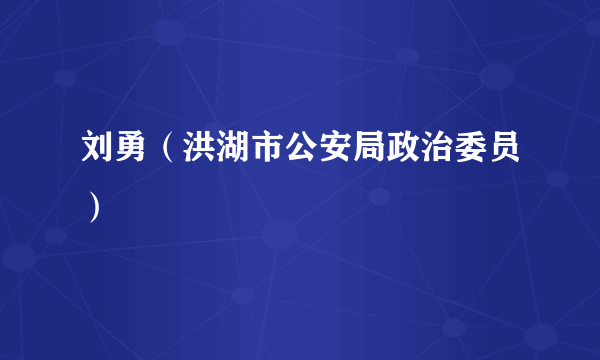 刘勇（洪湖市公安局政治委员）